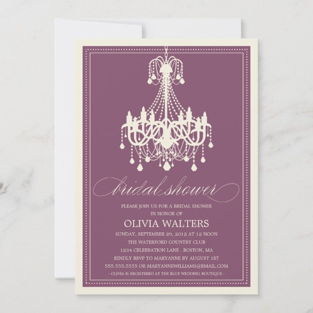 CAMBIADOR PLUM| INVITACIÓN DE DUCHA BRIDAL (Anverso)
