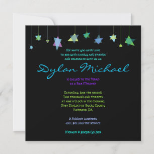 CAMBIANDO CARTAS HEBREW Bat Bar Mitzvah Invitación