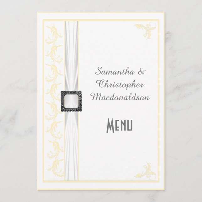 Cambiar a cualquier menú boda de encaje blanco de  (Anverso)