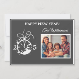 Cambiar año Feliz Año Nuevo 4 tarjeta de reloj de 