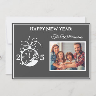 Cambiar año Feliz Año Nuevo 4 tarjeta de reloj de 