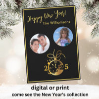 Cambiar año feliz tarjeta de reloj de fotos de Año