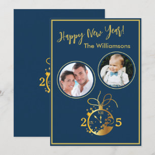 Cambiar año feliz tarjeta de reloj de fotos de Año