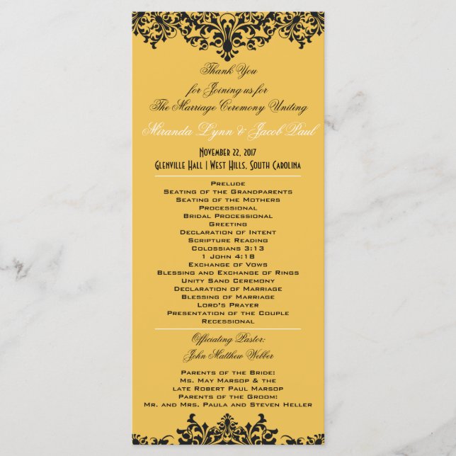 Cambiar el color de fondo del programa de boda (Anverso)