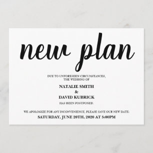 Cambiar la Invitación de Boda con fecha pospuesta