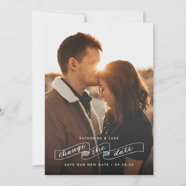 Cambiar la Invitación de posposición del Boda de f (Anverso)