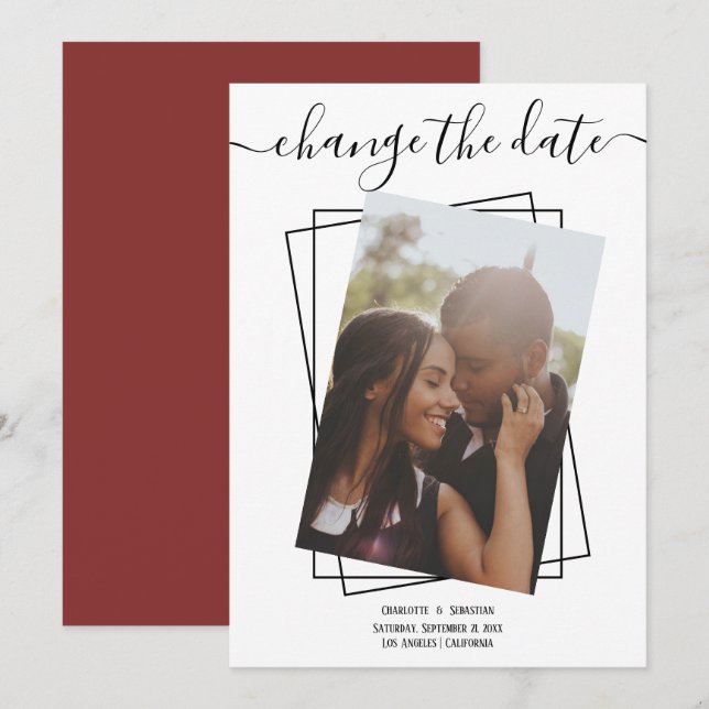 Cambiar la tarjeta de Boda fotográfico de tipograf (Anverso / Reverso)