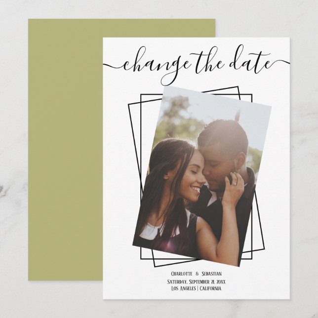 Cambiar la tarjeta de Boda fotográfico de tipograf (Anverso / Reverso)