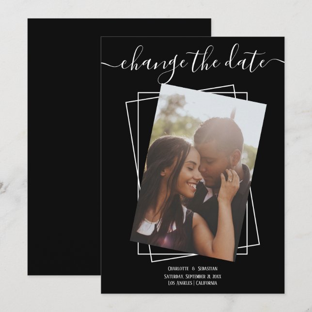 Cambiar la tarjeta de Boda fotográfico de tipograf (Anverso / Reverso)