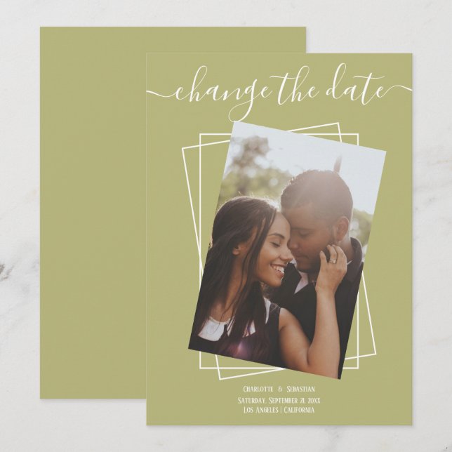 Cambiar la tarjeta de Boda fotográfico de tipograf (Anverso / Reverso)