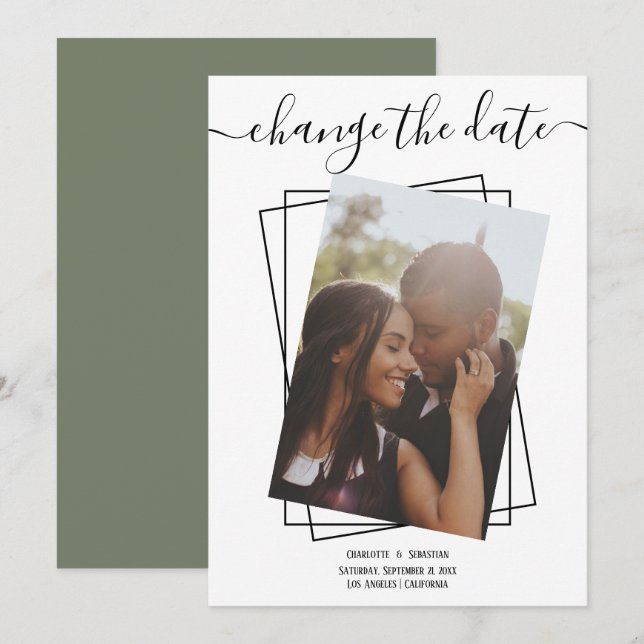 Cambiar la tarjeta de Boda fotográfico de tipograf (Anverso / Reverso)