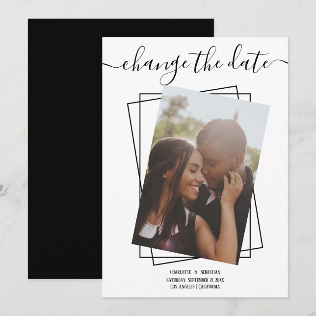 Cambiar la tarjeta de Boda fotográfico de tipograf (Anverso / Reverso)
