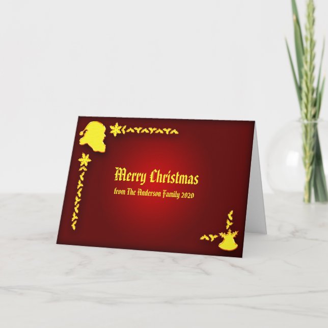 Cambiar TODO el texto Rojo Amarillo Feliz Navidad  (Anverso)