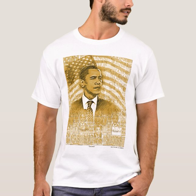 "Cambie" la camiseta del oro de Barack Obama (Anverso)