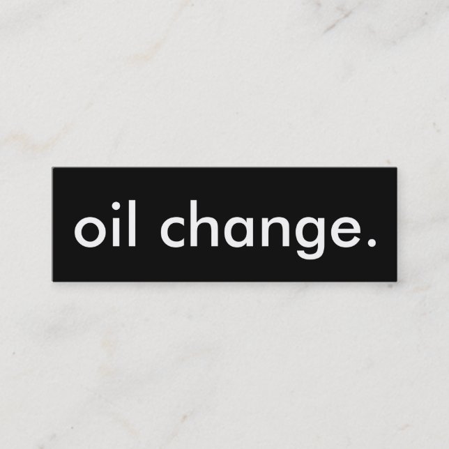 cambio de aceite. tarjeta de sacador de la lealtad (Anverso)