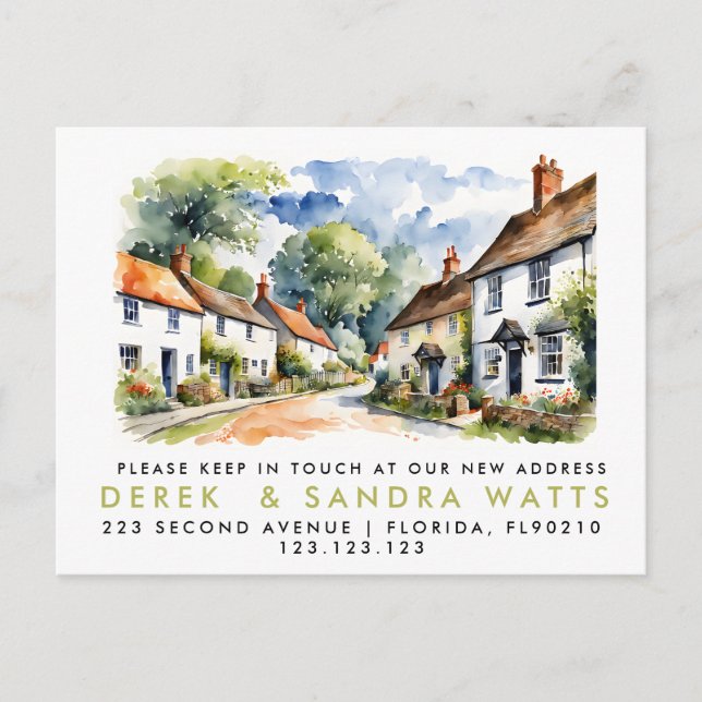 cambio de dirección, anuncio de pueblo mudado (Anverso)