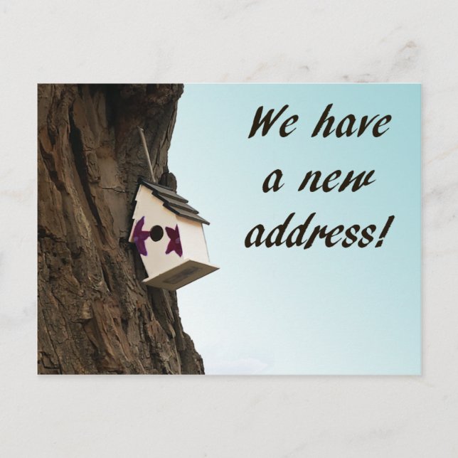 Cambio de dirección con tarjeta postal de la casa  (Anverso)