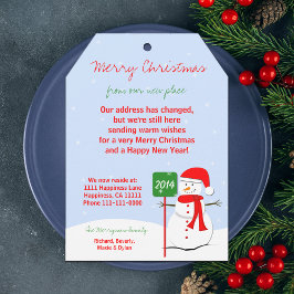 Cambio de dirección Navidades de tarjeta plana Eti