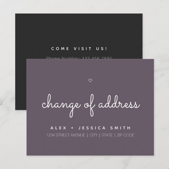 Cambio de dirección Nos hemos mudado de postal sim (Anverso / Reverso)