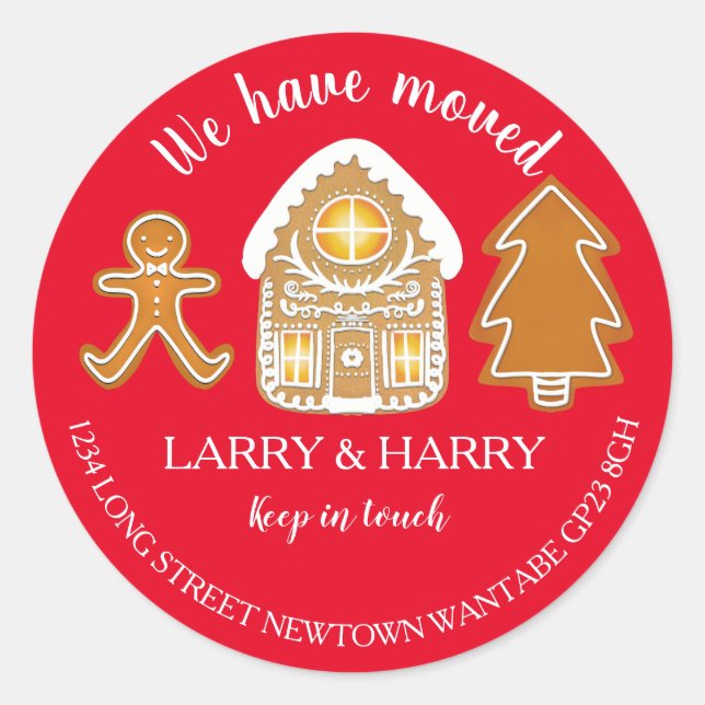 Cambio de dirección pegatina navidades jingerbread (Anverso)