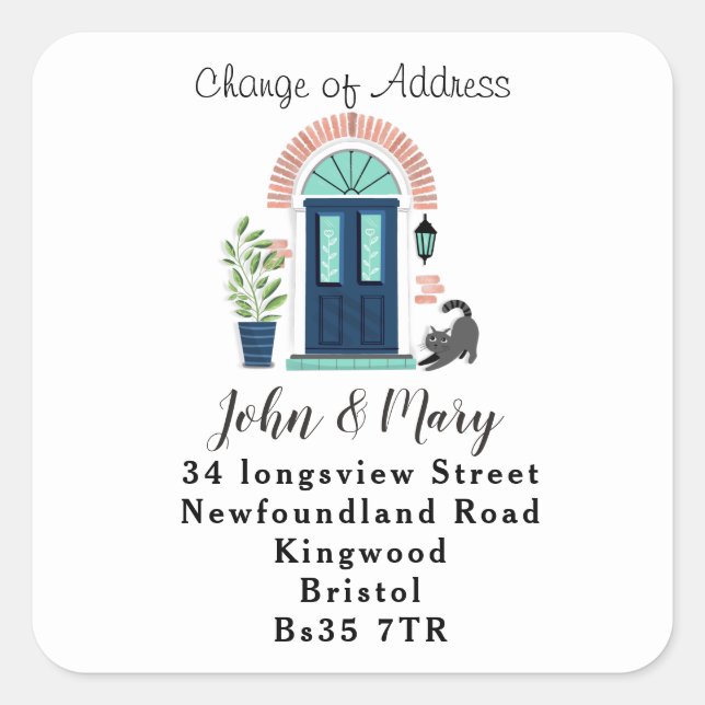 Cambio de dirección pegatina Puerta delantera azul (Anverso)