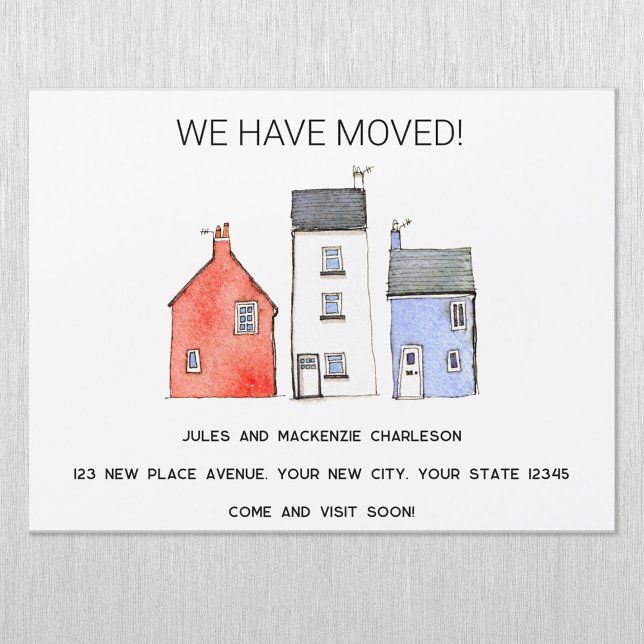 Cambio de domicilio de la tarjeta magnética de la  (We have moved moving home new address announcement magnetic card)