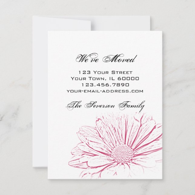 Cambio de efecto de flor rosa de la Invitación de  (Anverso)