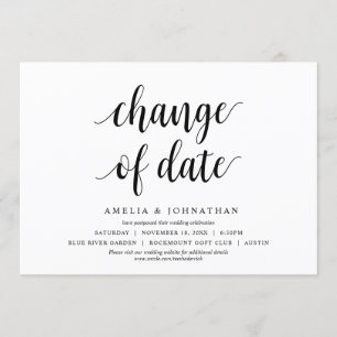 Cambio de fecha, Boda Cambiar la tarjeta de fecha