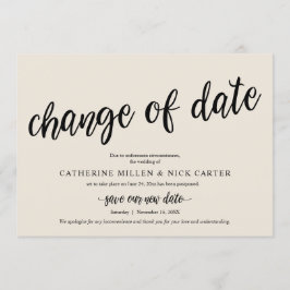 Cambio de fecha de boda, Crema, Tarjeta de anuncio