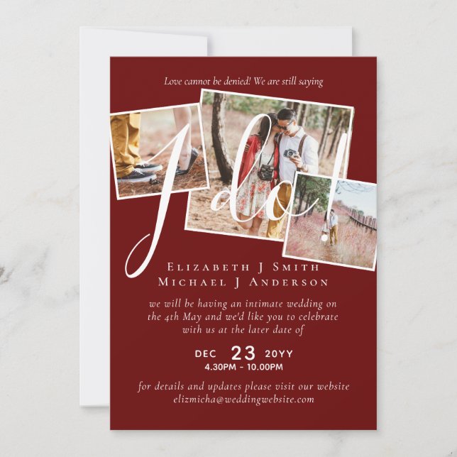 Cambio de fecha de la boda Posposición Recepción (Anverso)