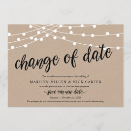 Cambio de fecha, Luces de cuerda, Tarjeta de anunc