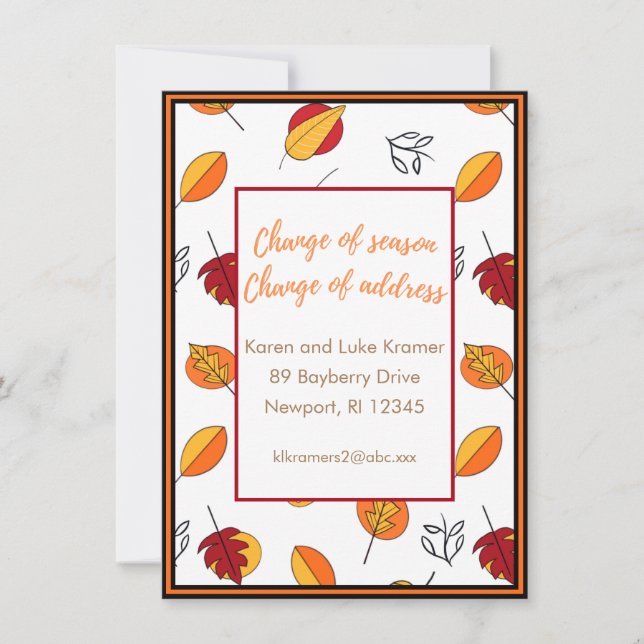 Cambio de la Invitación de cambio de dirección en  (Anverso)