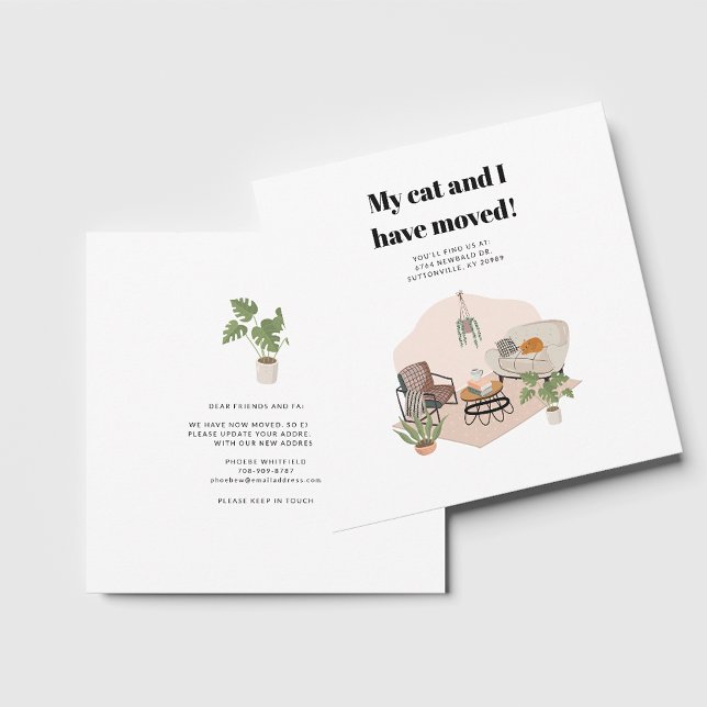 Cambio de la Invitación de desplazamiento del Boho (Change of Address Notice Moving Announcement)