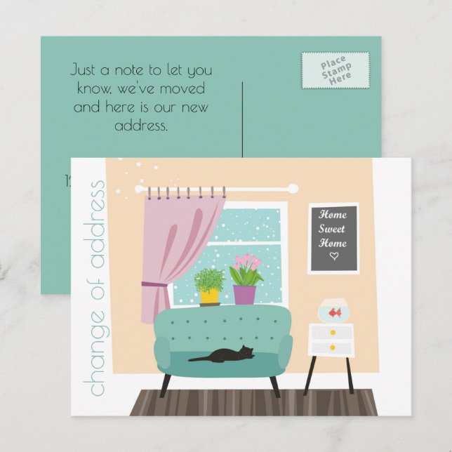 Cambio de la postal de la casa dulce de la direcci (Anverso / Reverso)