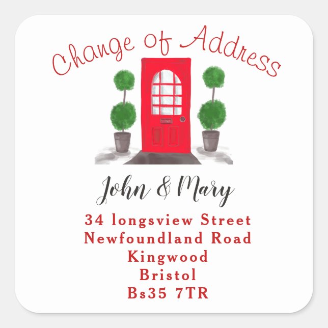 Cambio de la puerta delantera roja del pegatina de (Anverso)