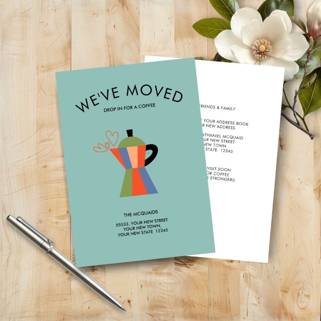 Cambio de la tarjeta de los aficionados al café de (Change of Address Coffee Lovers card)