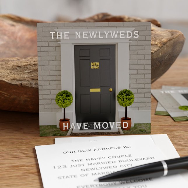 Cambio de las tarjetas de direcciones en la plaza  (Cost effective way to send out your moving announcements. Pack of 100 square business cards. Perfect)