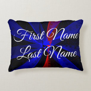 Cambio de nombre Abstracto azul Almohada de acento