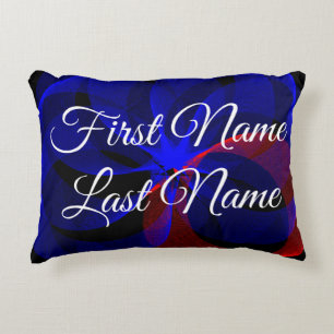 Cambio de nombre Almohada geométrica de acento azu