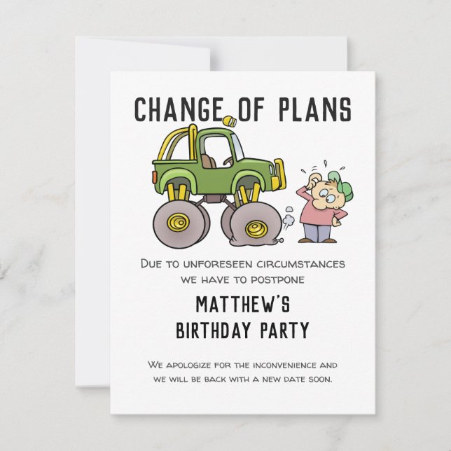 Cambio De Planes Cancelación Fiesta Pospone Humor (Anverso)