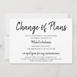 Cambio de planes de ducha de novia con RSVP