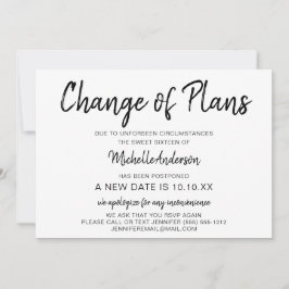 Cambio de planes Dieciséis con RSVP