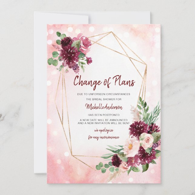 Cambio de planes ducha de oro de vino de Borgoña (Anverso)