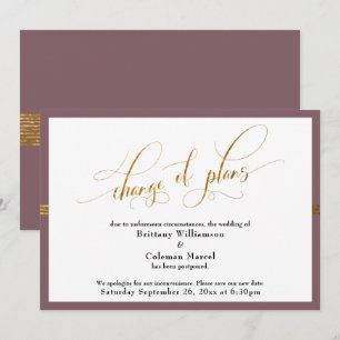 Cambio de Planes Elegante Mauve con Tarjeta Gold S