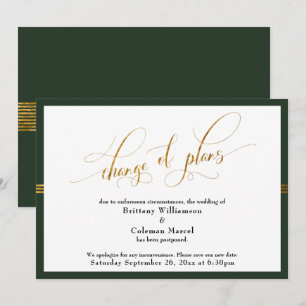Cambio de Planes Elegante Verde con Tarjeta de Ban