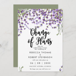 cambio de planes invitación a la boda de lavender
