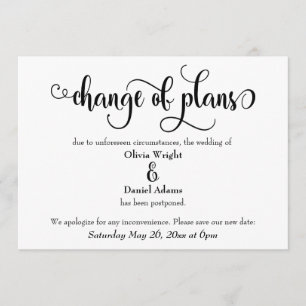 "Cambio de planes" Invitación Boda pospuesta