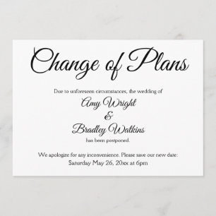 "Cambio de planes" Invitación Boda pospuesta