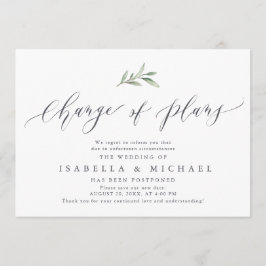 Cambio De Planes Invitación Boda Pospuesta