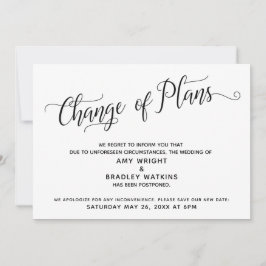 Cambio de planes Invitación Boda pospuesta